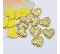 Patchs Rembourrés En Forme De C?ur Bling,22x20mm,100 Pièces,Pour Bricolage,Vêtements De Sauna,Pinces À Cheveux,Décor,Vêtements,Chapeau,Artisanat,Fournitures De Couture - Type Gold