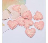 Patchs Rembourrés En Forme De C?ur Bling,22x20mm,100 Pièces,Pour Bricolage,Vêtements De Sauna,Pinces À Cheveux,Décor,Vêtements,Chapeau,Artisanat,Fournitures De Couture - Type Shell Pink