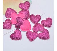 Patchs Rembourrés En Forme De C?ur Bling,22x20mm,100 Pièces,Pour Bricolage,Vêtements De Sauna,Pinces À Cheveux,Décor,Vêtements,Chapeau,Artisanat,Fournitures De Couture - Type Rose Red