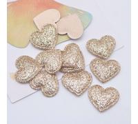 Patchs Rembourrés En Forme De C?ur Bling,22x20mm,100 Pièces,Pour Bricolage,Vêtements De Sauna,Pinces À Cheveux,Décor,Vêtements,Chapeau,Artisanat,Fournitures De Couture - Type Champagne