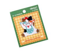 Patchs réutilisables motif animal de compagnie brodé autocollant résistant aux déchirures pour agendas, fournitures de bureau, patchs brodés à la main