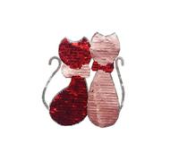 Patchs réversibles chat changement de couleur paillettes vêtements patchs coudre sur paillettes patchs accessoires à créer soi-même pour vêtements 1PC