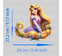 Patchs Thermoadhésifs Aquarelle Princesse Elsa Et Raiponce Pour Vêtements,Autocollants De Transfert De Chaleur,Décoration De Couture Diy.Est-6A.