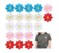 Patchs Thermocollants de Broderie - Non spécifié - Écusson Fleur - 5 Couleurs - Application Large - 20pcs