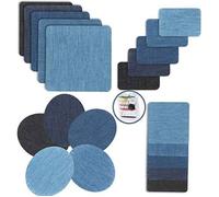 Patchs thermocollants en jean 20 pièces bleu