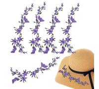 Patchs thermocollants - Fil à broder, 9,84 x 2,95 pouces, patchs à coudre, paquet de 5 appliques florales | Décalcomanies de broderie artistiques faites à la main, réparation décorative pour vestes, j