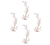 Patchs Thermocollants Floraux 4 Stickers Brodés Floraux Décoratifs
