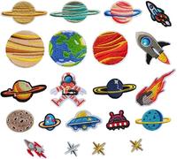 Patchs thermocollants pour enfants, 21 pièces, patchs thermocollants, patchs à coudre, univers, pour bricolage, t-shirts, jeans, vê