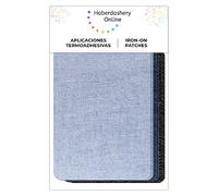 Patchs thermocollants rectangulaires en tissu - Appliques découpées pour vêtements, 8,7 x 10 cm (Denim, 12 Patchs)