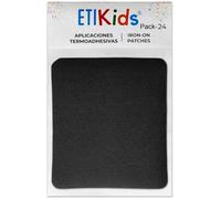 Patchs thermocollants rectangulaires en tissu - Appliques découpées pour vêtements, 8,7 x 10 cm (Noir, 24 Patchs)