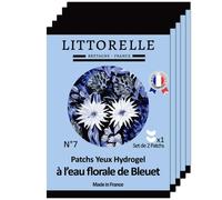 Patchs Yeux Hydrogel À L'eau Florale De Bleuet - Littorelle - Lot De 5 - Anti-Cernes - Anti-Poches