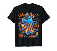 Patchwork Amusant fantôme Patchwork Joyeux Halloween Filles Femmes T-Shirt