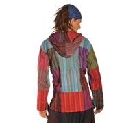 Patchwork Capuche Chemise Haut Pull de Pêcheur Décontractée Hippie Psy Kurta