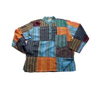 Patchwork Chemise Haut Pull de Pêcheur Décontractée Hippie Goa Psy Bash