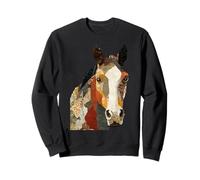 Patchwork Cheval Boho Animaux de la Ferme Collage Quilt Art Graphic Sweatshirt