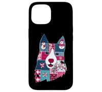 Patchwork Chien Noël Bonhomme de Neige Coque pour iPhone 15