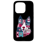 Patchwork Chien Noël Bonhomme de Neige Coque pour iPhone 15 Pro