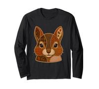 Patchwork Chipmunk Rustique Automne Animal Quilt Art Graphic Manche Longue
