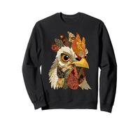 Patchwork Coq Boho Animaux de la Ferme Collage Quilt Art Graphic Sweatshirt