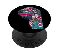 Patchwork de Noël Dinosaure édition Hiver PopSockets PopGrip Adhésif