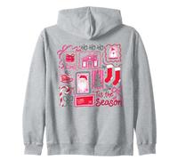 Patchwork de Noël rétro Vacances Ho Ho Ho Tis la Saison Sweat à Capuche