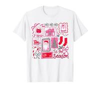Patchwork de Noël rétro Vacances Ho Ho Ho Tis la Saison T-Shirt