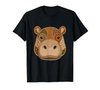 Patchwork Hippopotame Rustique Automne Hippopotame Quilt Art Graphic T-Shirt