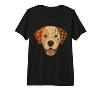 Patchwork Labrador Rustique Automne Chien Quilt Art Graphic T-Shirt Haut de Gamme