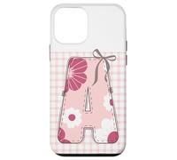 Patchwork Lettre A Initiale Femme Couture Floral Rose Coque pour iPhone 12 Mini