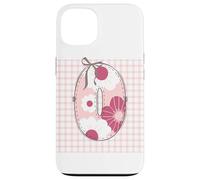 Patchwork Lettre O Initiale Femme Couture Floral Rose Coque pour iPhone 13