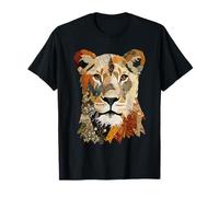 Patchwork Lionne Boho Animal Collage Quilt Art Graphic T-Shirt