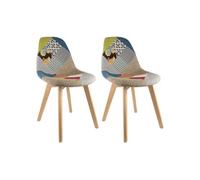 PATCHWORK - Lot de 2 Chaises Scandinaves Multicolore - Altobuy Multicolore