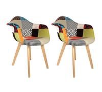 PATCHWORK - Lot de 2 Fauteuils Scandinaves Multicolore