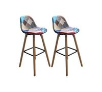 PATCHWORK - Lot de 2 Tabourets de Bar Scandinave - Altobuy Multicolore G