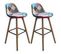 PATCHWORK - Lot de 2 Tabourets de Bar Scandinaves