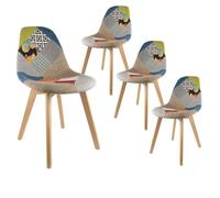 Chaise Altobuy PATCHWORK - Lot de 4 Chaises Scandinaves Multicolore -