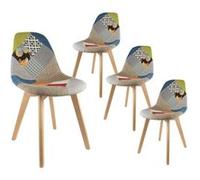 Chaise Altobuy PATCHWORK - Lot de 4 Chaises Scandinaves Multicolore -