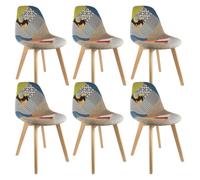 PATCHWORK - Lot de 6 Chaises Scandinaves Multicolore - Altobuy Multicolore