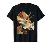Patchwork Mignon tricératops Boho Dinosaur Collage Quilt Art T-Shirt