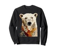 Patchwork Ours Polaire Boho Animal Collage Quilt Art Graphic Sweatshirt