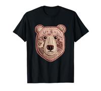 Patchwork Ours Polaire Floral Animal Boho Folk Art Graphique T-Shirt