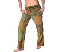 Patchwork pantalons de pêcheur pantalons en tissu Hippie pantalons à enfiler unie, coloré XXL