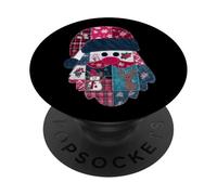 Patchwork Père Noël Jolly Christmas Fun Design PopSockets PopGrip Adhésif