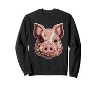 Patchwork Rustique Cochon Floral Animal Boho Folk Art Graphique Sweatshirt