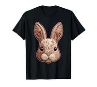 Patchwork Rustique Lapin Floral Animal Boho Folk Art Graphique T-Shirt