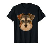 Patchwork Schnauzer Rustique Automne Animal Quilt Art Graphic T-Shirt