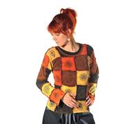 Patchwork Shirt Pullover Haut Sweatshirt Zip Hoodie Hippie Goa Psy Asha