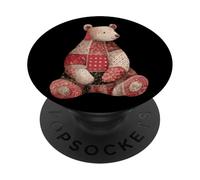 Patchwork Vintage Teddy Bear Quilting Esthétique PopSockets PopGrip Adhésif