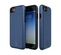Patchworks Coque pour iPhone 7 LEVEL Card Edition Navy avec bumper et porte-cartes - Bleu
