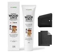 Pate a Bois - Interieur et Exterieur + Papier de Verre & Spatule Inclus | Rebouchage Bois pour Meubles, Placards, Sols, Portes et Tables - 200gr (Noir)